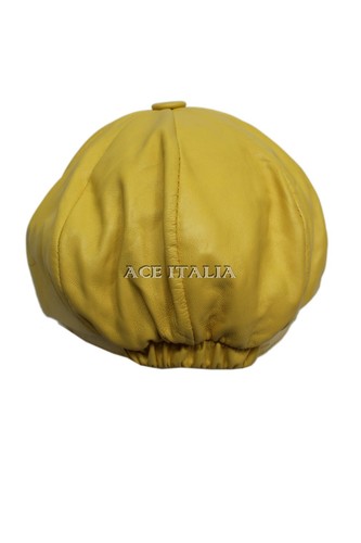 CAPPELLO VITTORIANO PEAKY BLINDERS GIALLO CHIARO UOMO PANETTIERE NOTIZIE RAGAZZO CAPPELLO PELLE GATSBY - Foto 7 di 9