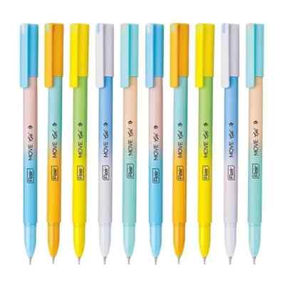 FLAIR Move Gel Pen Set of 10 Blue Ink Minimalistic Matt Finish Pastel Body