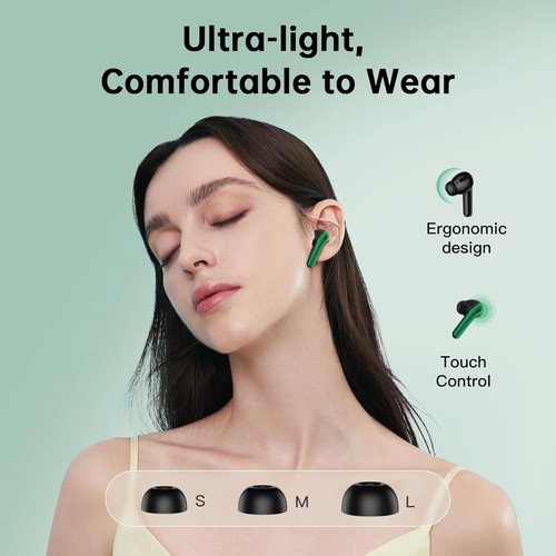 Wireless Earbuds Bluetooth 5.4 Headphones 60H Playtime Bass Stereo Ear Buds w... - Photo 3 sur 3
