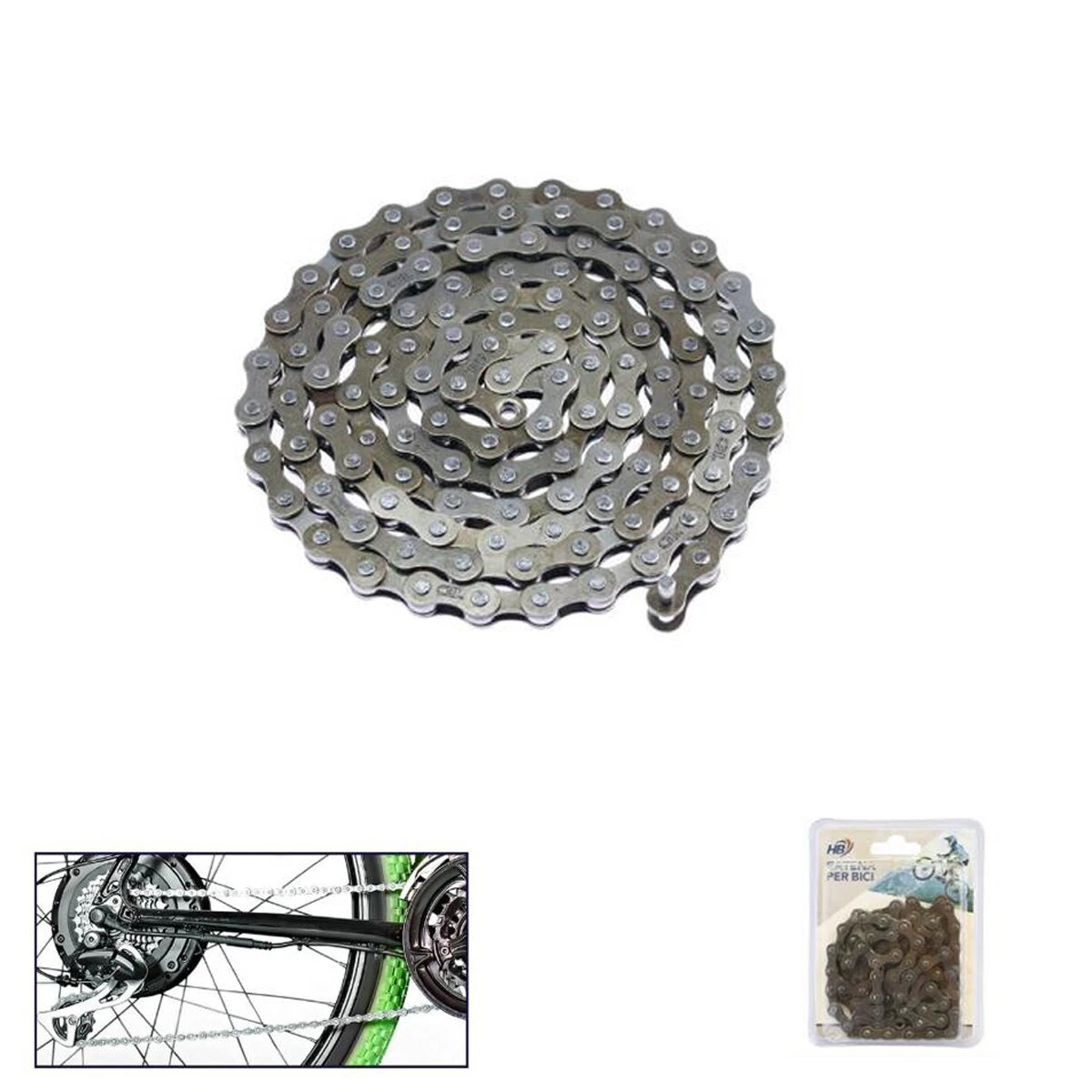 Catena Bici MTB Ciclotek 116 Maglie &ndash; 1/2x3/32, Ricambio Per City Bike E Mountain Bike