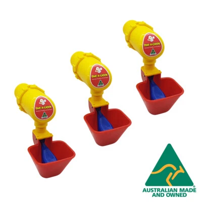 Dine a Chook Lubing Cup Chicken Drinker / Waterer for Poultry / Feeder - 3 Pack
