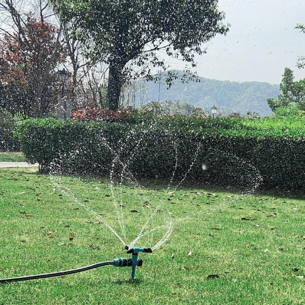 Garden Sprinkler, 360 Degree Rotating Lawn Sprinkler Large Area Coverage - Adjus