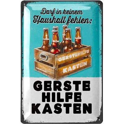 LANOLU Retro Blechschild BIER lustige Schilder mit Sprüchen als Bar Dekoration 20x30cm