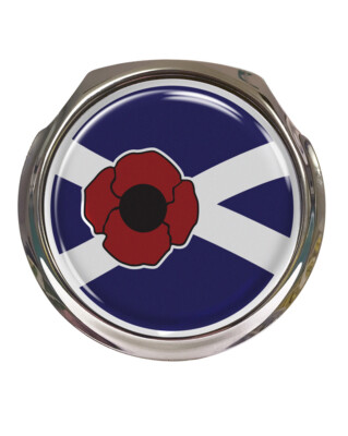 Remembrance Poppy Scottish Saltire - Car Grille Badge - FREE FIXINGS