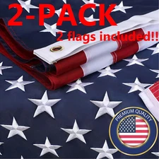 2X US USA American Flag 2x3 Luxury Embroidered United States Flag Outdoor