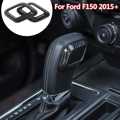 For 2015-2019 Ford F150 Gear Shift Knob Trim Cover Carbon Fiber Decoration Bezel - Picture 1 of 6