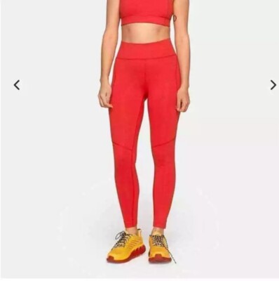 Outdoor Voices Leggings XS Coral Red High Rise Core TechSweat 7/8 Workout