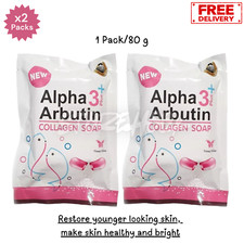 2x Alpha 3 Plus Arbutin collagen Whitening Body Soap Skin Radiance Reduce Acne