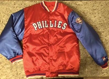 VTG Mighty Mac Sport Philadelphia Phillies MLB Stadium Jacket Coat Youth L 16-18