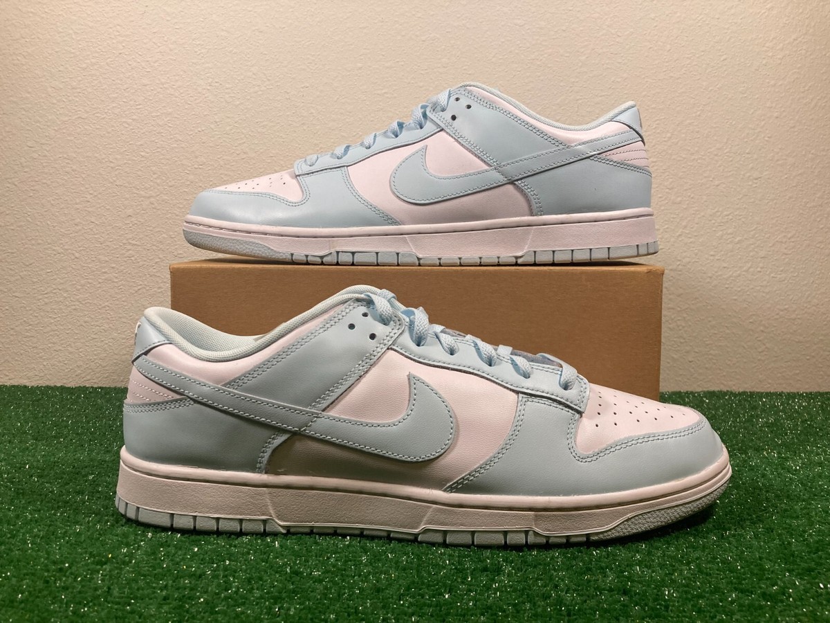 Sz 15 Men Nike Dunk Low Glacier Ice Blue White Athleisure Shoes