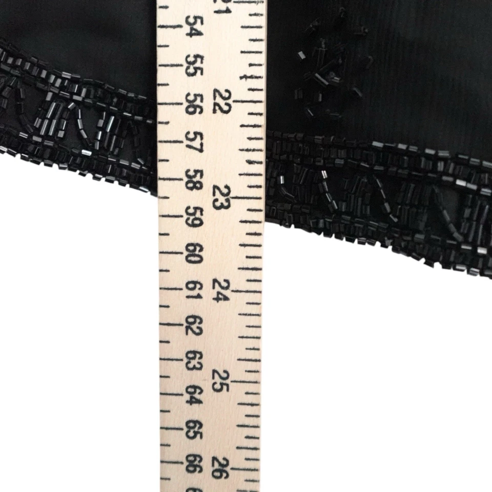 Топ Jennifer Moore черный шелковый с v-образным вырезом без рукавов с блестками отделка размер большой - Изображение 4 из 4