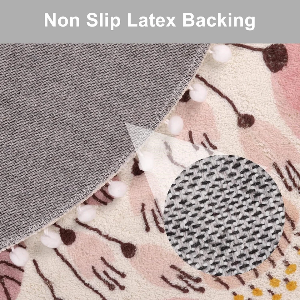 Alfombra redonda para dormitorio 5.3' círculo lindo área alfombra antideslizante Foto 4 de 4