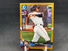 2018 BOWMAN CHRIS TORRES 1ST BOWMAN CHROME PROSPECT GOLD 39/50 MARLINS