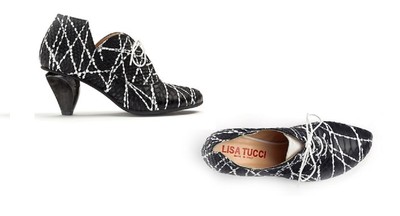 LISA TUCCI  Halb-Schuh schwarz weiß Stiefel Schnür-schuh Tursi 41 Jakson Bianco