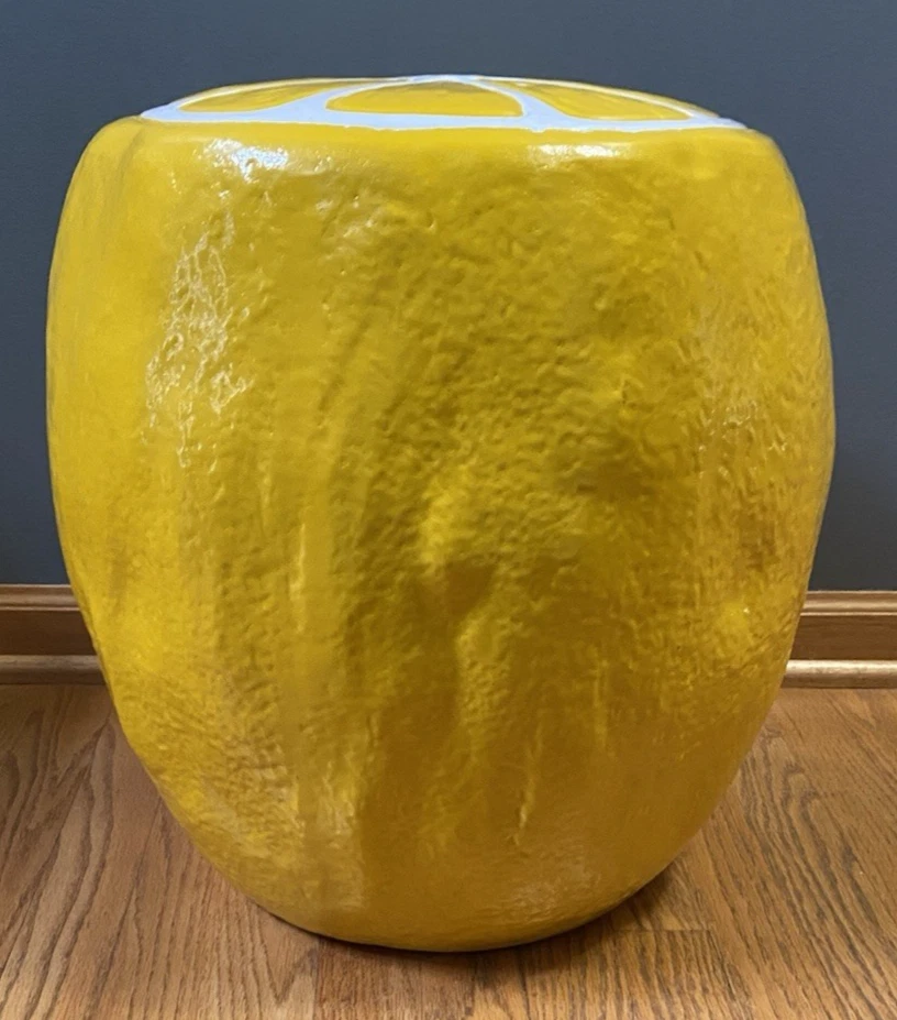 Home Goods Tik Tok Viral Lemon Fruit Ceramic Stool Side Table Food & Drink Decor - Image 4 of 4