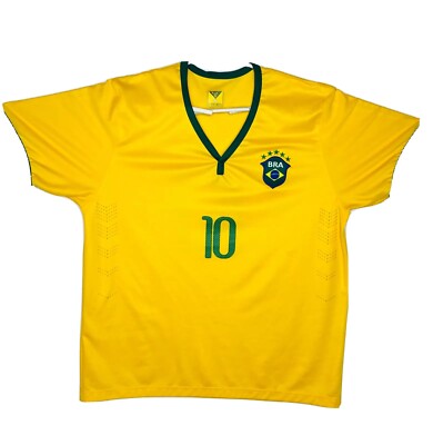 Brasil Brazil #10 Men's Soccer Jersey Size M Made by Nike Fit Dry