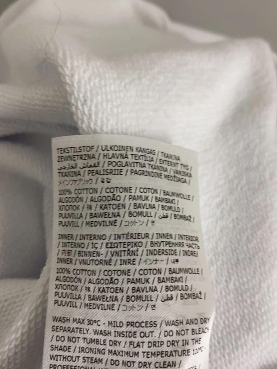 Felpa con cappuccio Maison Margiela 22AW calendario logo ricamato L cotone bianco usata