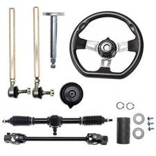 270mm Steering Wheel 440mm Tie Rod Gear Rack Pinion Shaft For ATV Go Kart Quad