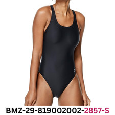 Speedo Women's Swimsuit One Piece PowerFlex Super Pro Solid Adult, New Black, 28