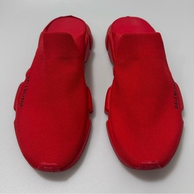 Balenciaga Speed Slip-On Mules Sneakers Red Men s Size 10