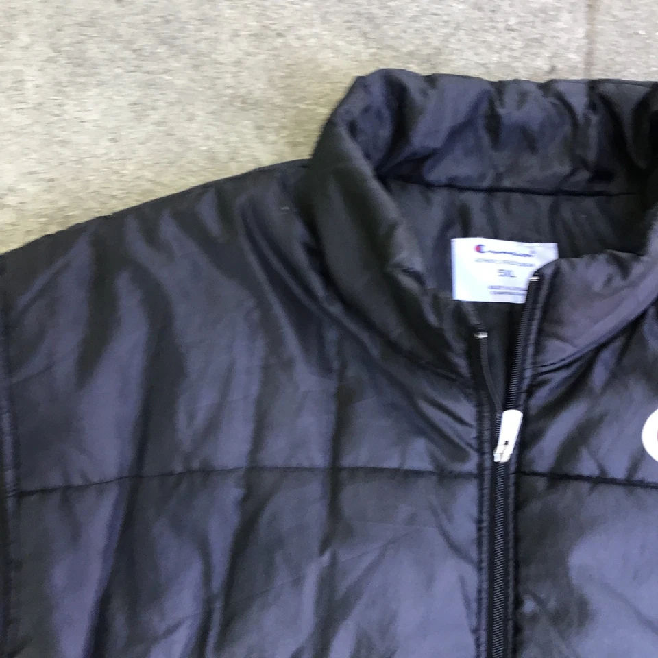 Chaleco acolchado Champion para hombre 5XL negro cremallera completa bolsillos sin mangas Foto 2 de 4