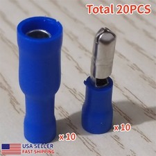 20pcs Blue Insulated Quick Splice Terminals 16-14AWG Wire Bullet Connectors US