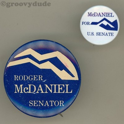 Rodger McDaniel 1982 Wyoming U.S. Senate Campaign Pinback Button Lot of 2