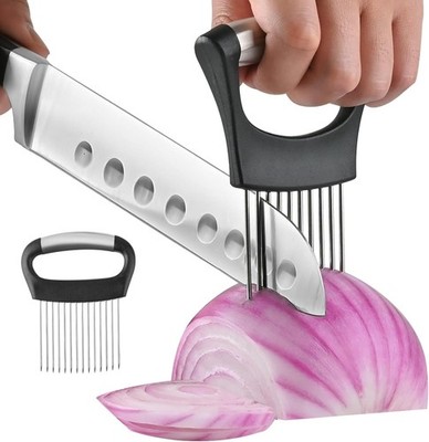 【】On Holder for Slicing - Stainl Steel Vetable & Fruit Cutter