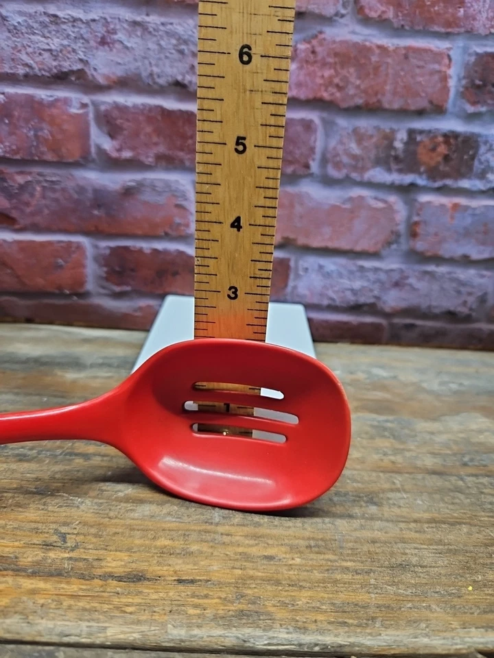 Vintage Melamine Ware Slotted Spoon Red Cooking Serving Utensil 11.5" SH-706 - Image 3 of 4