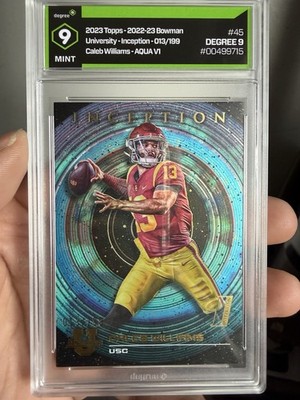Topps 2023 Bowman Inception U Caleb Williams 13/199 #45 Degree 9 Jersey Match