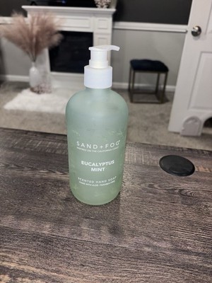 Sand + Fog Eucalyptus Mint Scented Hand Soap - 15.7 Oz - Glass Dragonfly Jar NEW