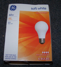 Lot of 3 GE 40W Soft White New bulbs.