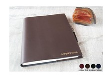Acuto A4 Personalised Italian Leather Refillable Journal Sketchbook - Chocolate