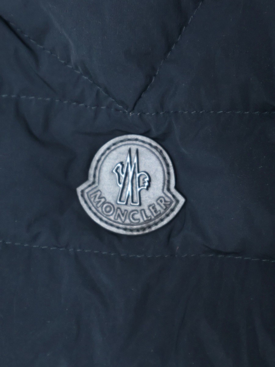 Moncler Lightweight Down Jacket Black Puffer Doudoune Elastique Logo Womens Sz 2 View 4