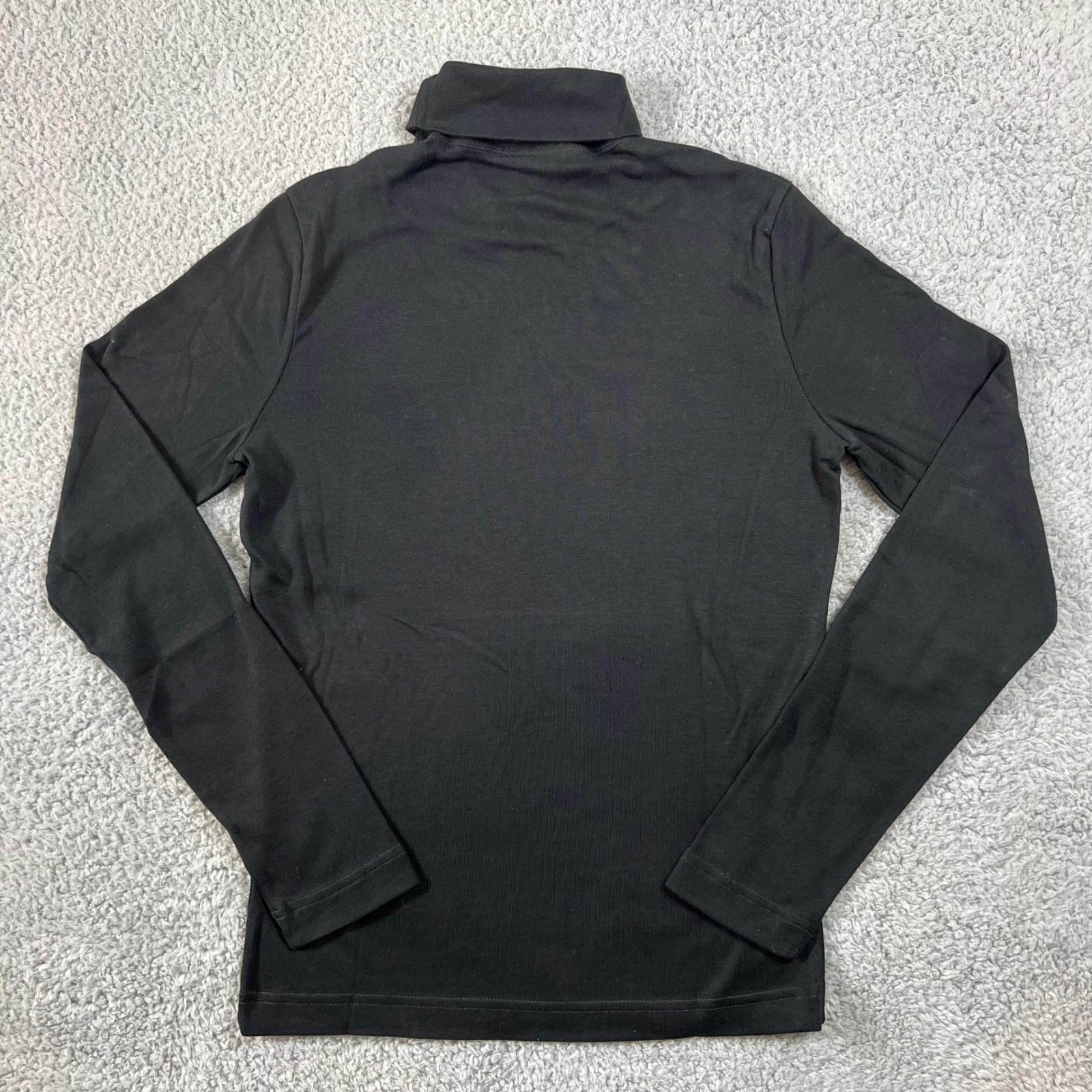 Lacoste Women's Black Cotton Turtleneck Long Sleeve Top US Size M (EU/6) VTG NWT thumbnail 2