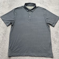 Under Armour The Playoff 3.0 Polo Mens L Blue Hot Air Balloon Micro Print Shirt