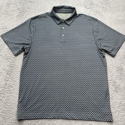 Under Armour The Playoff 3.0 Polo Mens L Blue Hot Air Balloon Micro Print Shirt