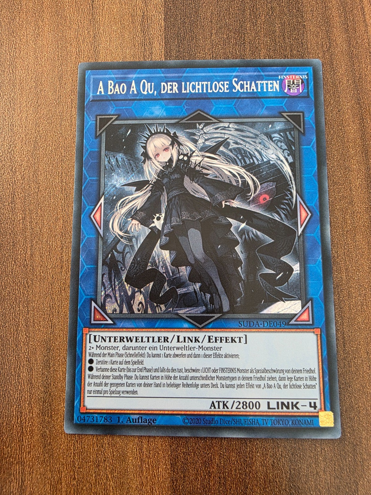 Yu-Gi-Oh! SUDA-DE049 A Bao A Qu la sombra sin luz Secreto Raro Casi Nuevo 1er