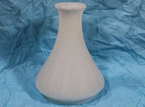 Antique Vintage White Milk Glass Ribbed 8.75" Angle Oil Lamp Light Shade BB