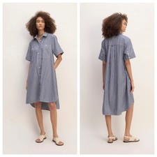 EVERLANE The Day Tripper Women’s S Navy/White Shirtdress Dress Stripe Oversized