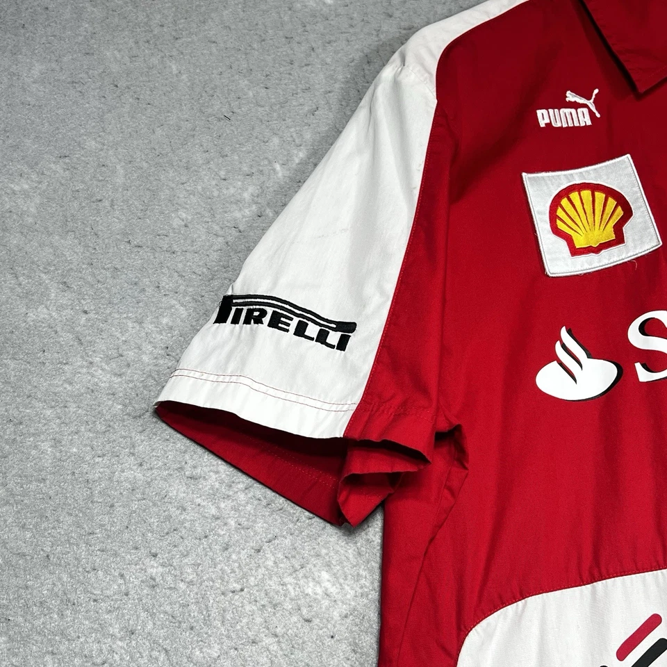 Puma Scuderia Ferrari F1 Team Crew Pit Shirt Button Up Men’s XL Red Formula One - Image 3 of 4