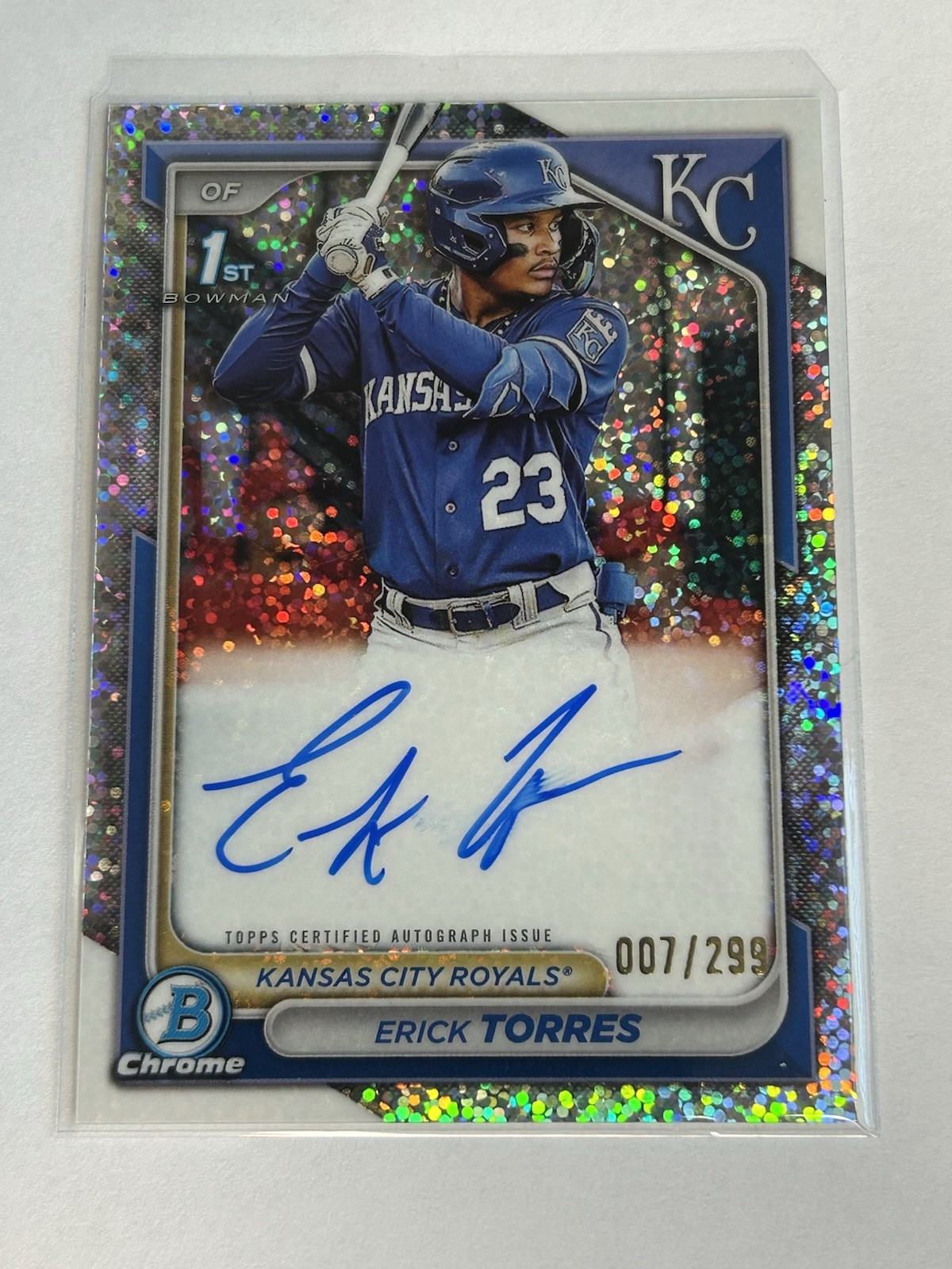 2024 Bowman Chrome Erick Torres 1st Prospect Speckle Refractor Auto /299 #CPA-ET