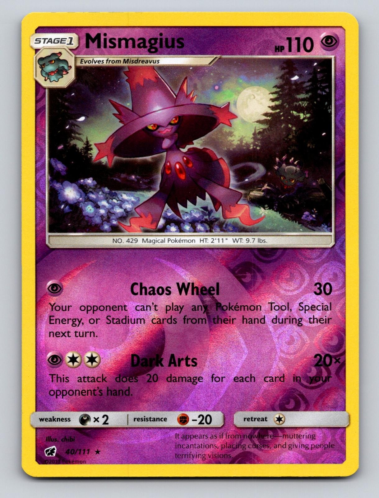 Mismagius 40/111 Rare Crimson Invasion Pokemon Reverse Holo LP