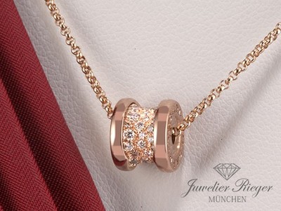 Bulgari Collier B-Zero 1 Rosegold 750 Diamanten Brillanten 351116 Gold