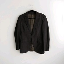 HUGO BOSS Tailored Wool Blazer Dark Gray Single-Breasted 38R Men's Formal