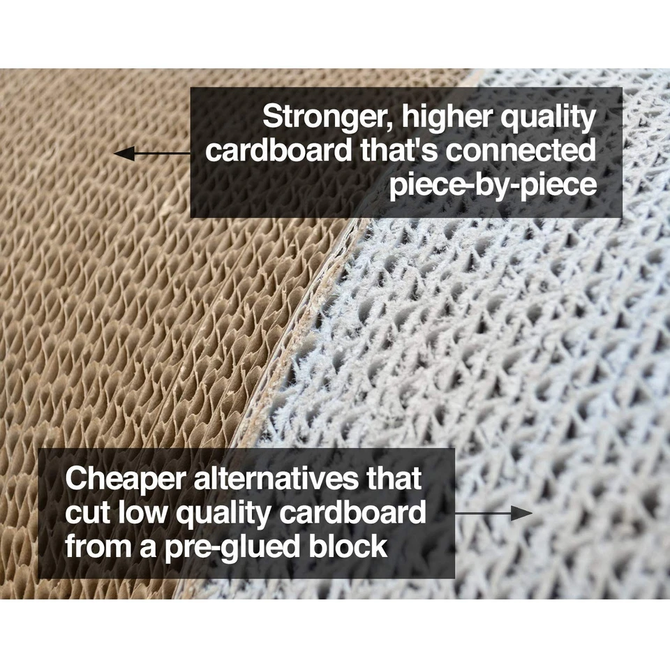 Arranhador Jumbo Cat Lounge, branco. 39 x 11 x 14 polegadas 4 arranhões de papelão S... - Imagem 2 de 4