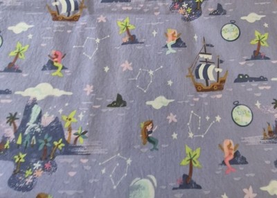 Riley Blake Neverland Fabric 33x42 Fairy Mermaid Pirate Ship Lavender