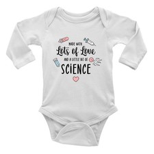 Made with Lots of Love Little bit of Science IVF Baby Grow Vest Bodysuit L/S