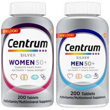 Centrum Silver Mens & Womens 50 Plus Vitamins Bundle Pack, Multivitamin
