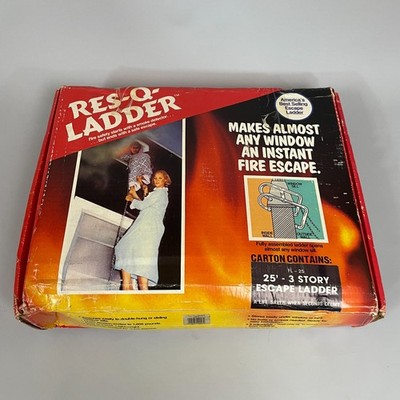 Res-Q-Ladder 25 Fuß Feuer Flucht Leiter 3-stöckig tragbar Notfall Flucht BRANDNEU
